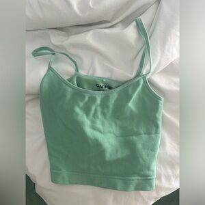 garage crop top tank top, teal mint colour, size small